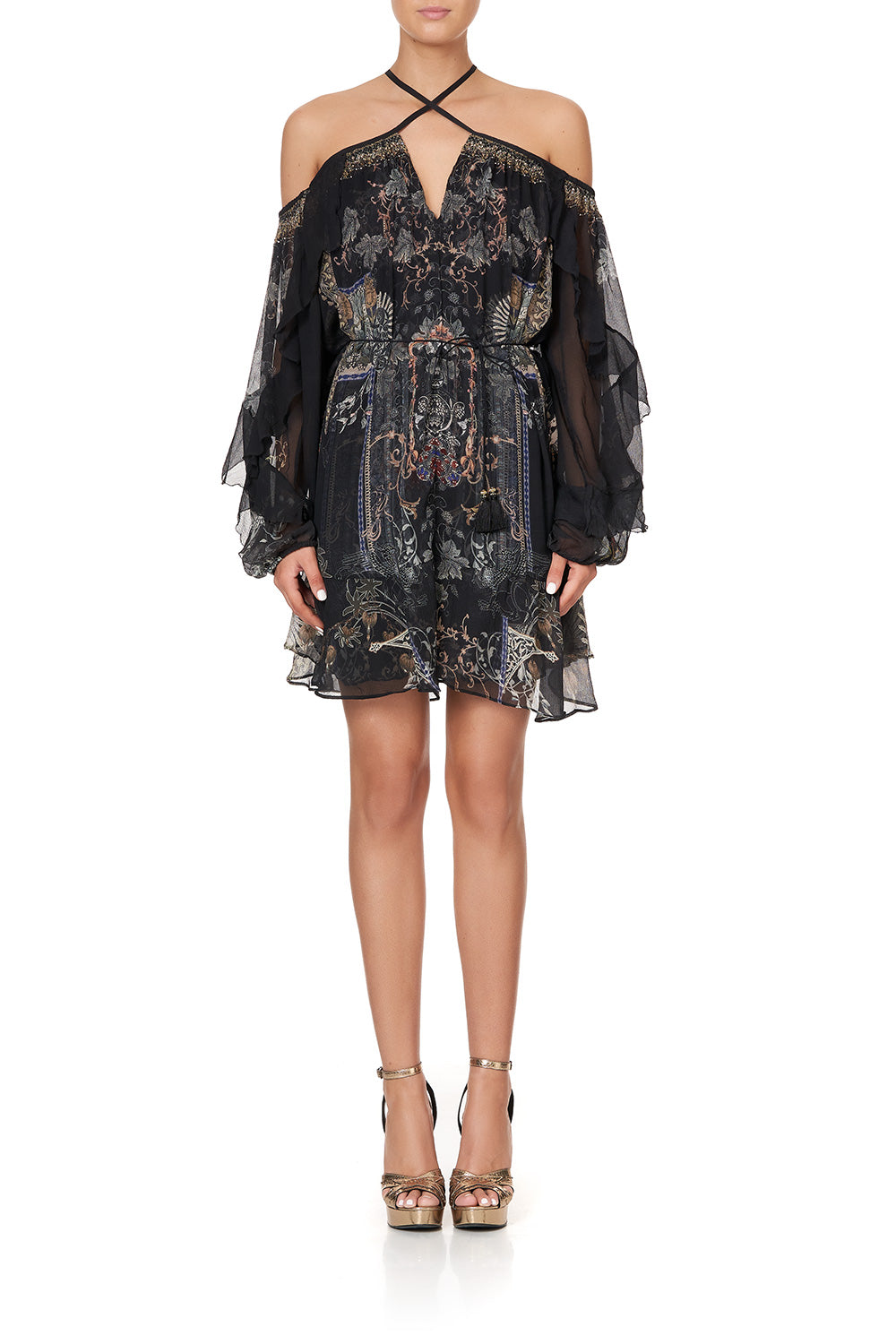 BLOUSON FRILL SLEEVE DRESS SON OF SEVEN QUEENS