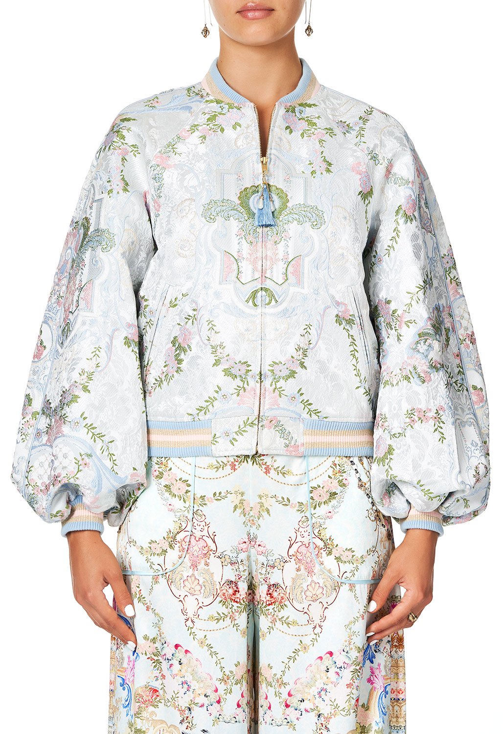 CAMILLA BLOUSON SLEEVE BOMBER VERSAILLES SKY
