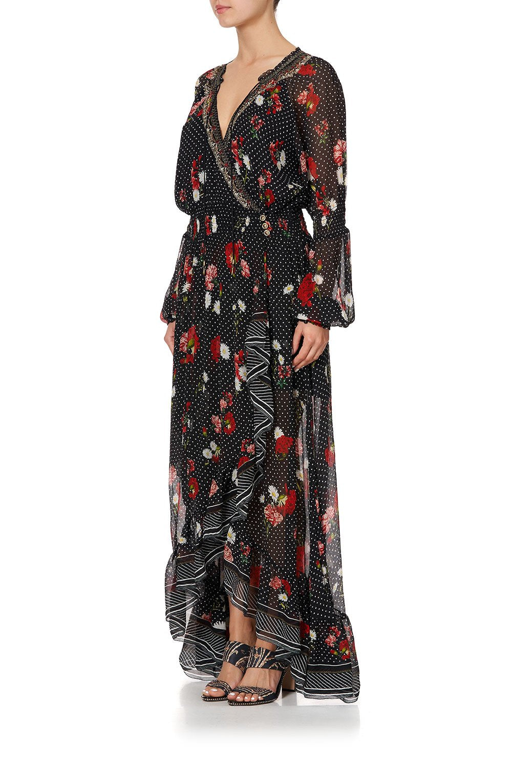 BLOUSON SLEEVE WRAP DRESS COASTAL PARISIENNE