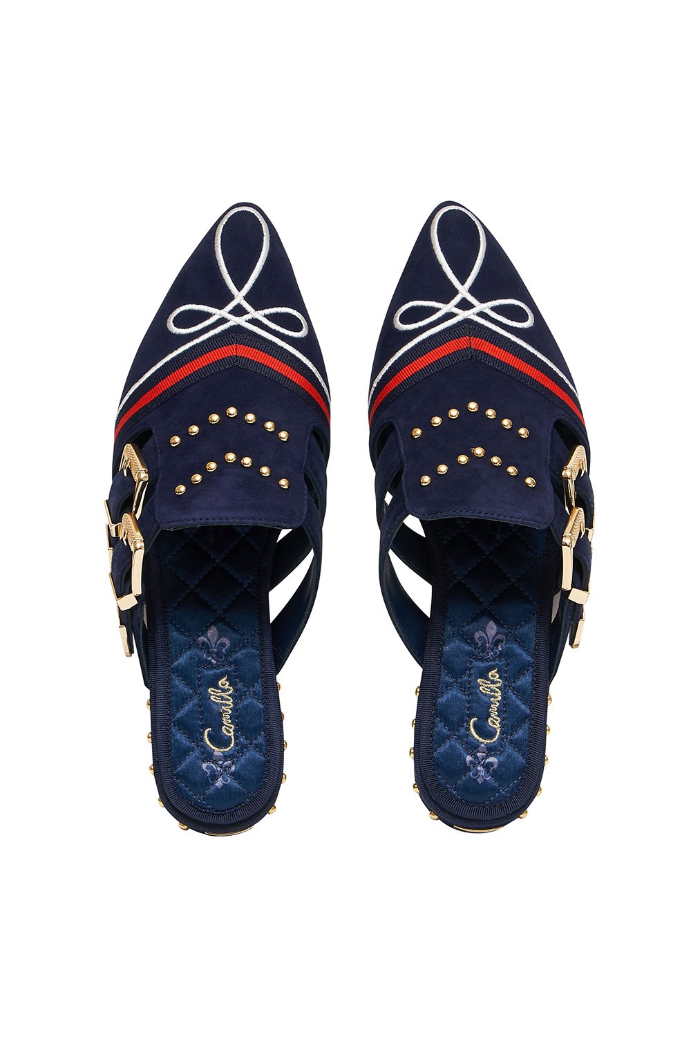 CAMILLA BUCKLE SLIPPER NAVY