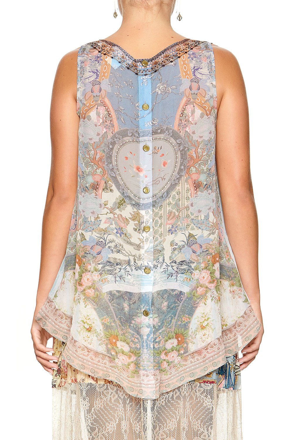 BUTTON BACK TOP BLANCHES BLESSING