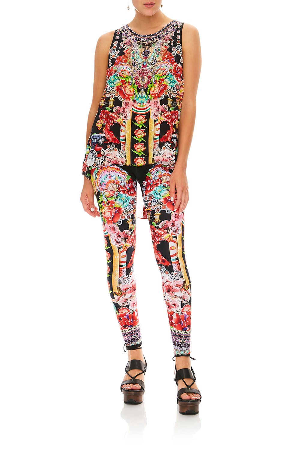 CAMILLA PAINTED LAND BUTTON BACK TOP