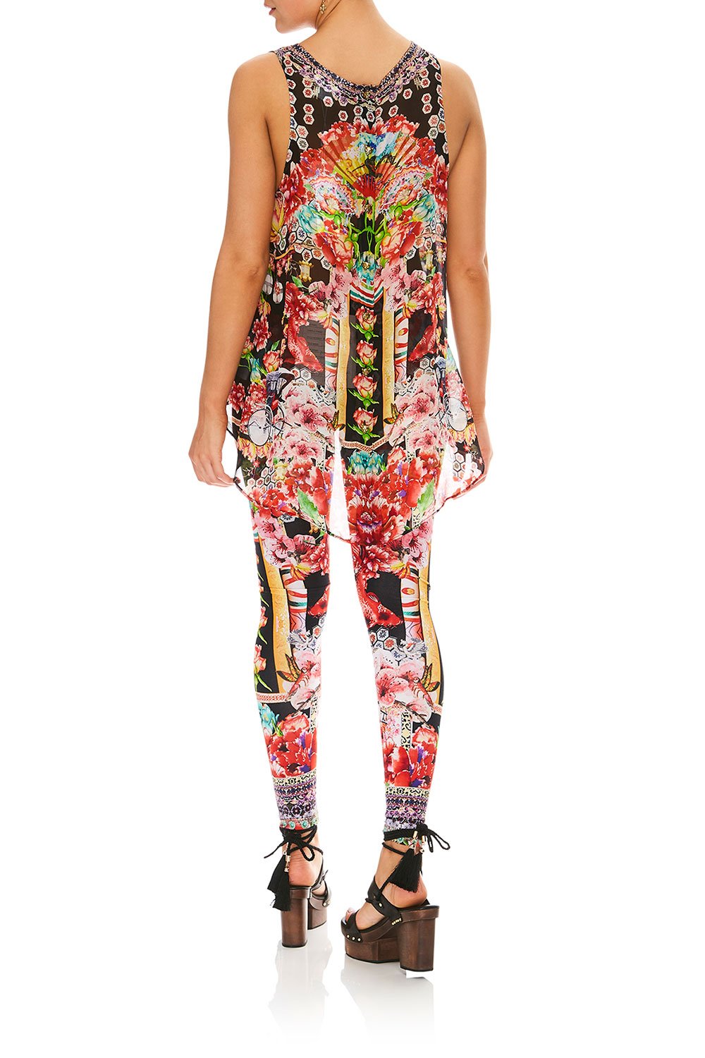 CAMILLA PAINTED LAND BUTTON BACK TOP