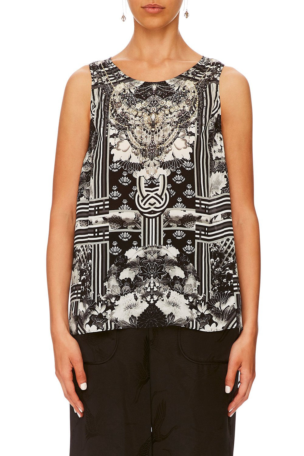 CAMILLA WILD MOONCHILD BUTTON BACK TOP