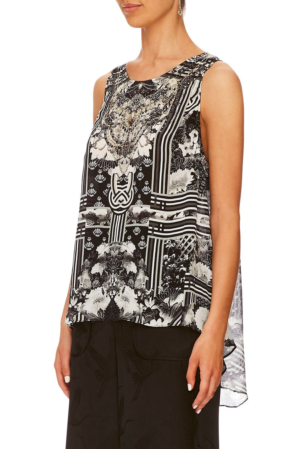 CAMILLA WILD MOONCHILD BUTTON BACK TOP