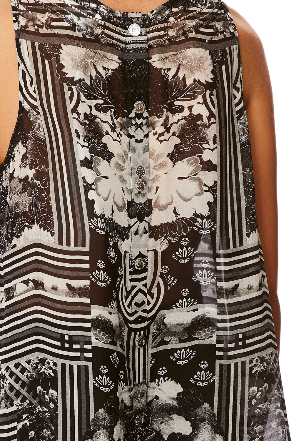 CAMILLA WILD MOONCHILD BUTTON BACK TOP