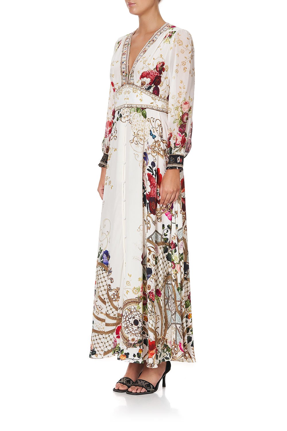 BUTTON DRESS WITH SHAPED WAISTBAND FAIRY GODMOTHER