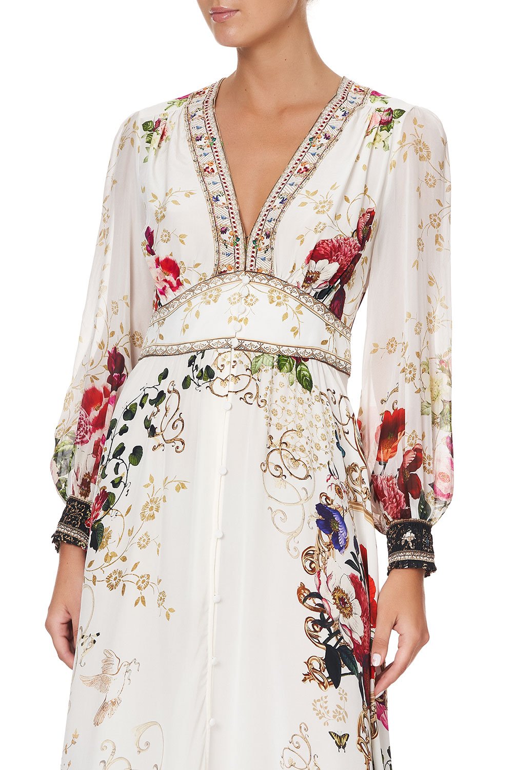 BUTTON DRESS WITH SHAPED WAISTBAND FAIRY GODMOTHER