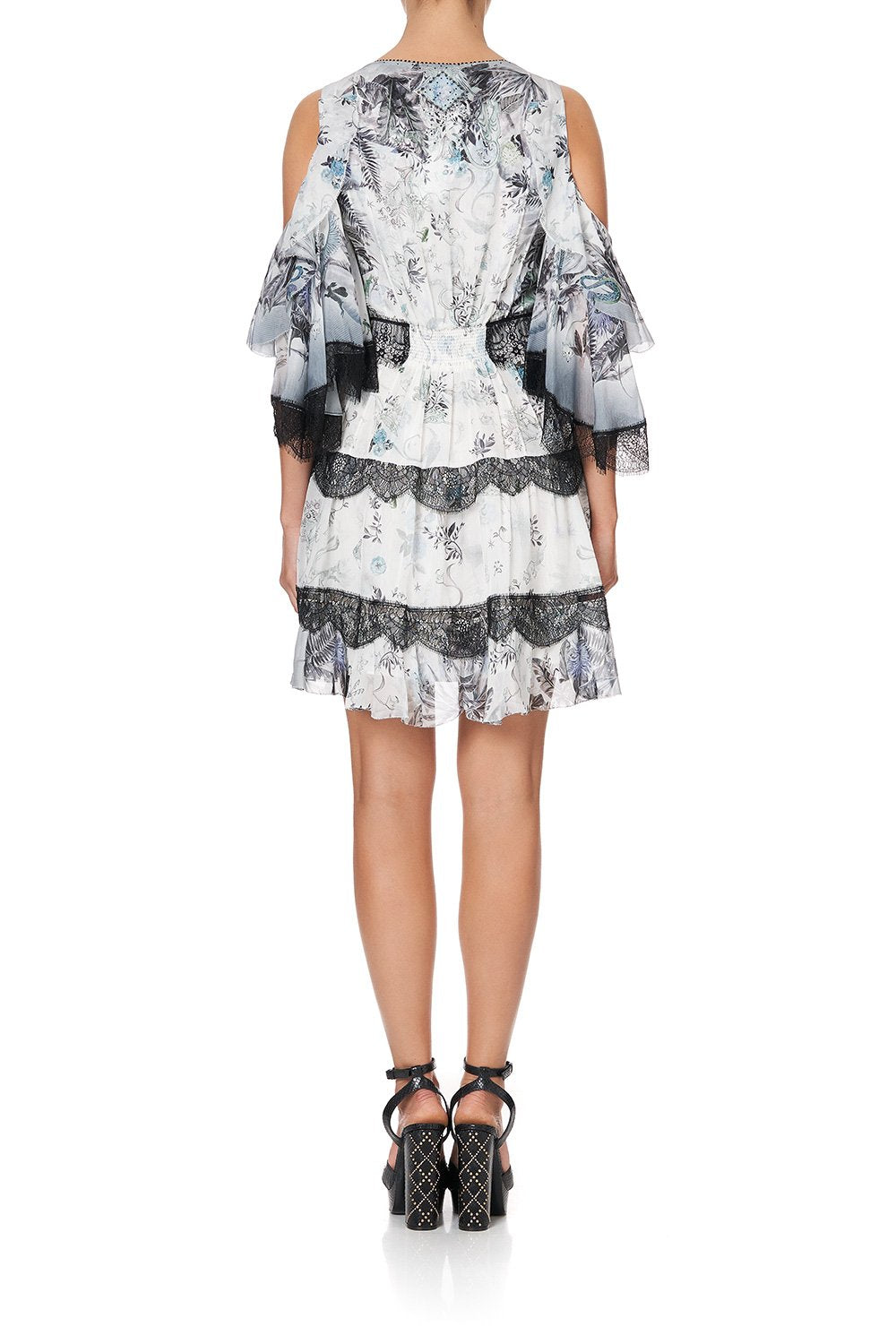 BUTTON UP DRESS WITH LACE INSERT MOONLIT MUSINGS