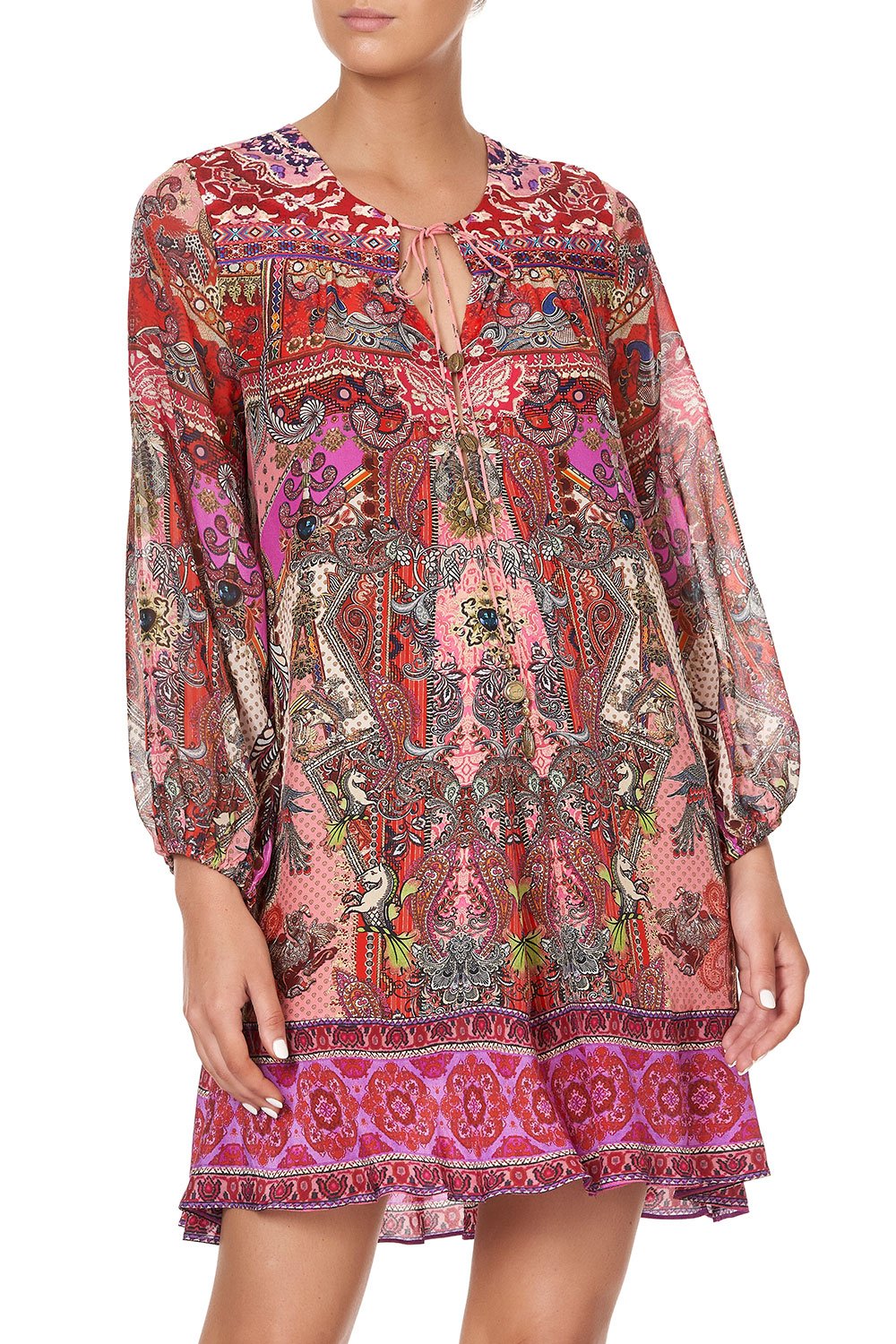 BUTTON UP DRESS WITH YOKE LOTUS LOVERS