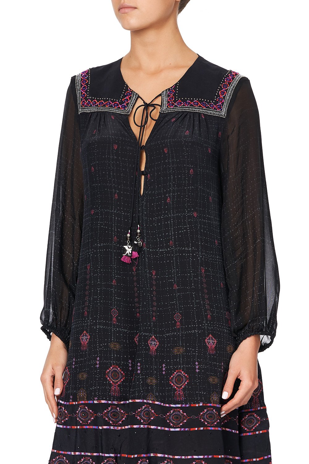 BUTTON UP DRESS WITH YOKE MINA MINA