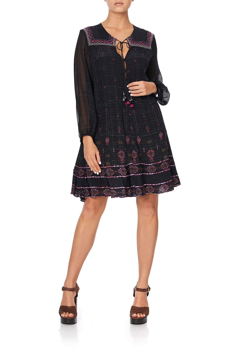 BUTTON UP DRESS WITH YOKE MINA MINA