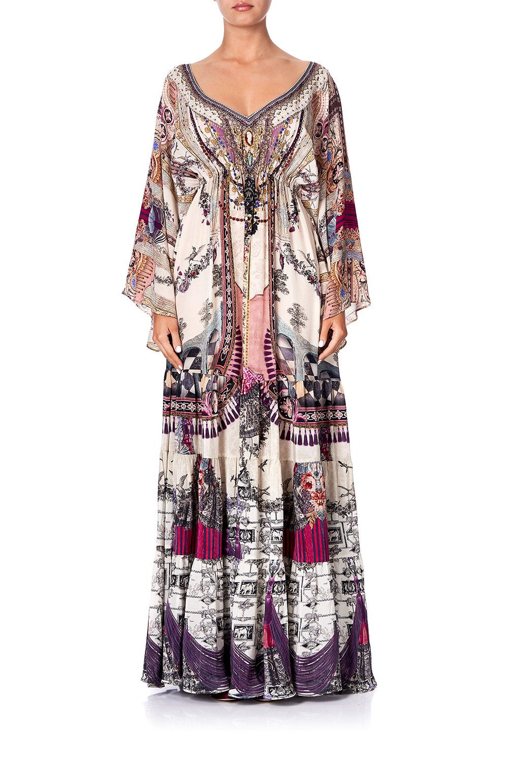 GATHERED PANEL DRESS VIOLET CITY