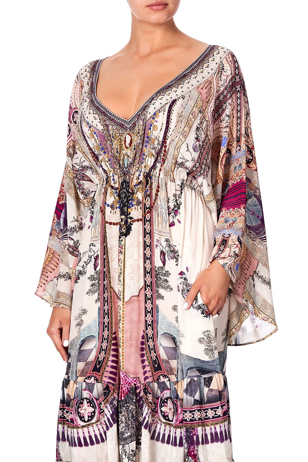 GATHERED PANEL DRESS VIOLET CITY