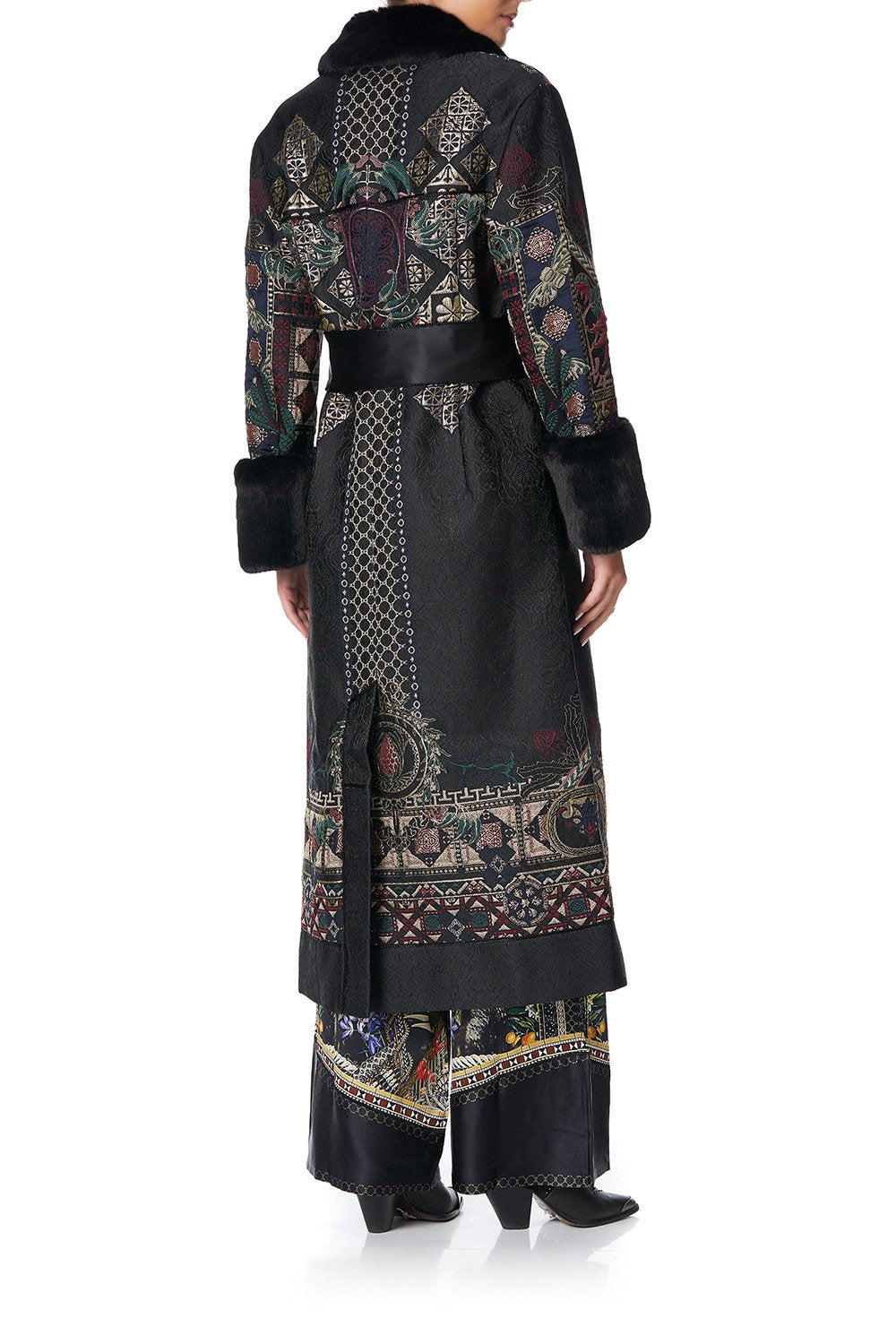 COAT WITH FAUX FUR CUFF AND COLLAR BOTANICAL CHRONICLES