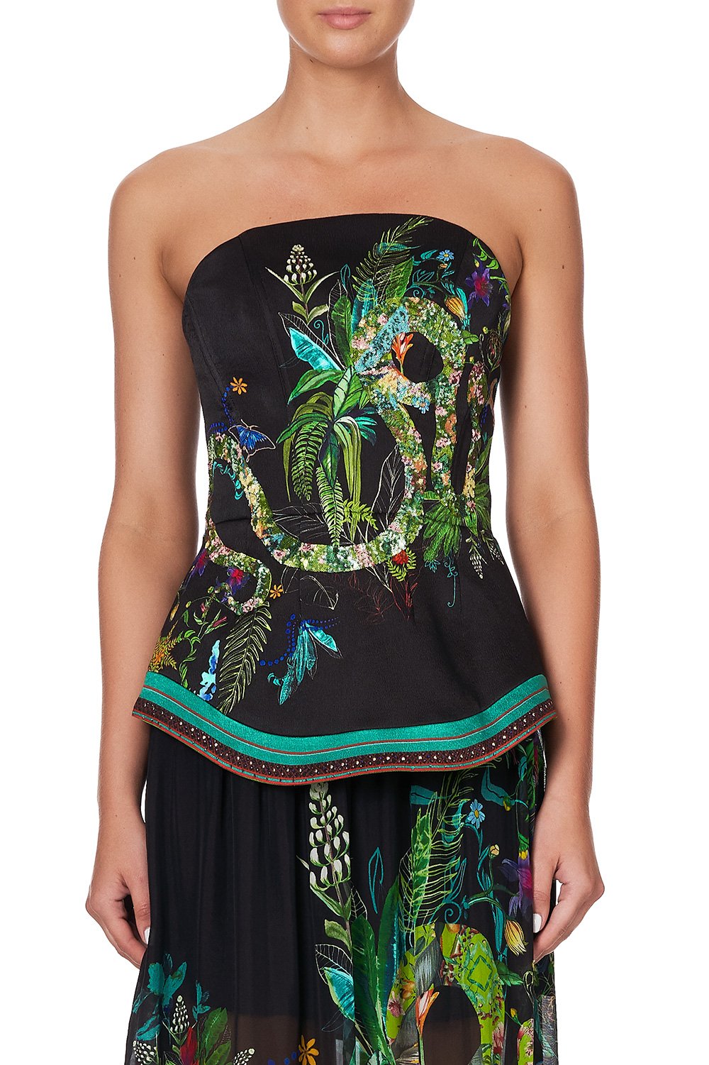 CURVED HEM ZIP DETAIL CORSET RIVER CRUISE