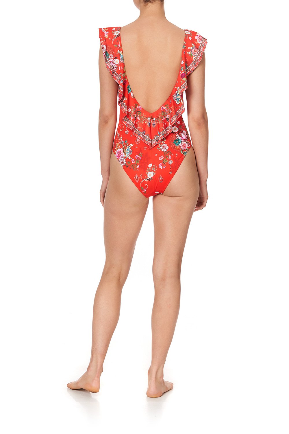 DEEP V FRILL ONE PIECE CAMEOS CAN CAN