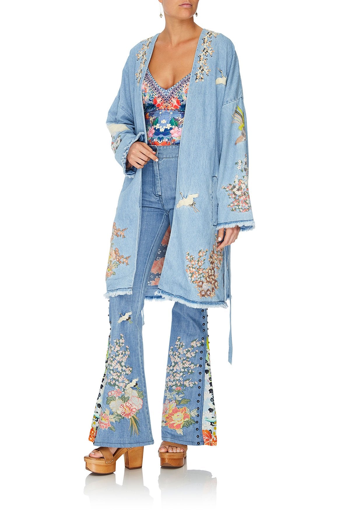 DENIM COAT WITH SPLITS THE STILL ABYSS