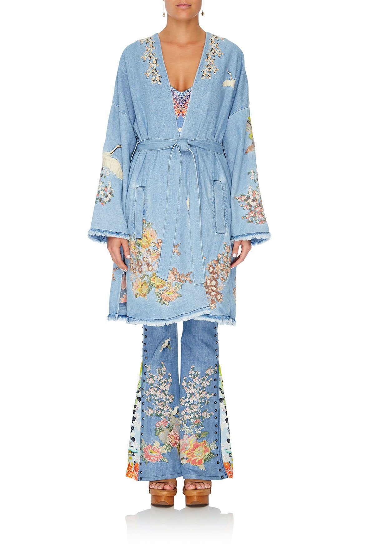 DENIM COAT WITH SPLITS THE STILL ABYSS