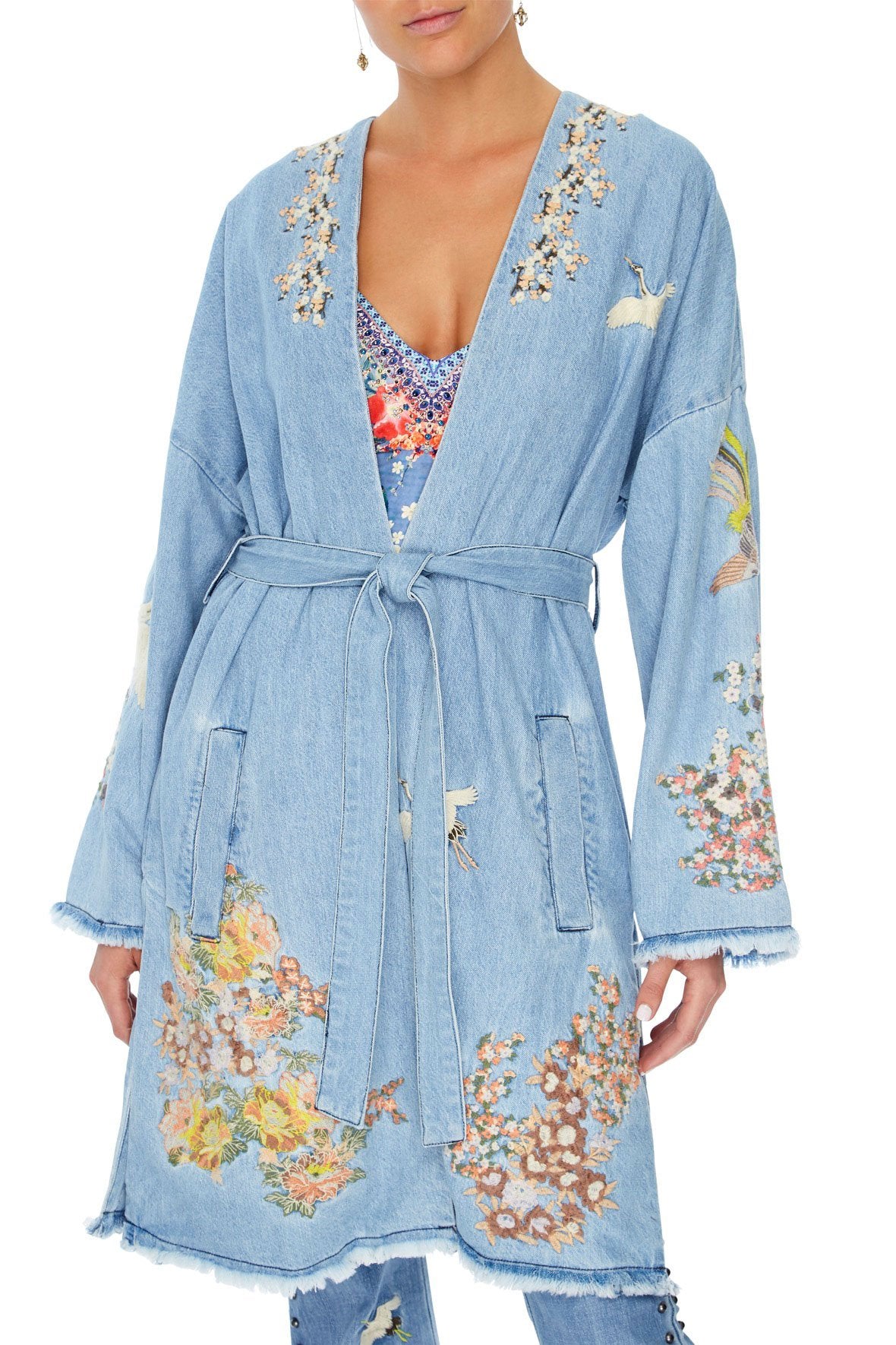 DENIM COAT WITH SPLITS THE STILL ABYSS