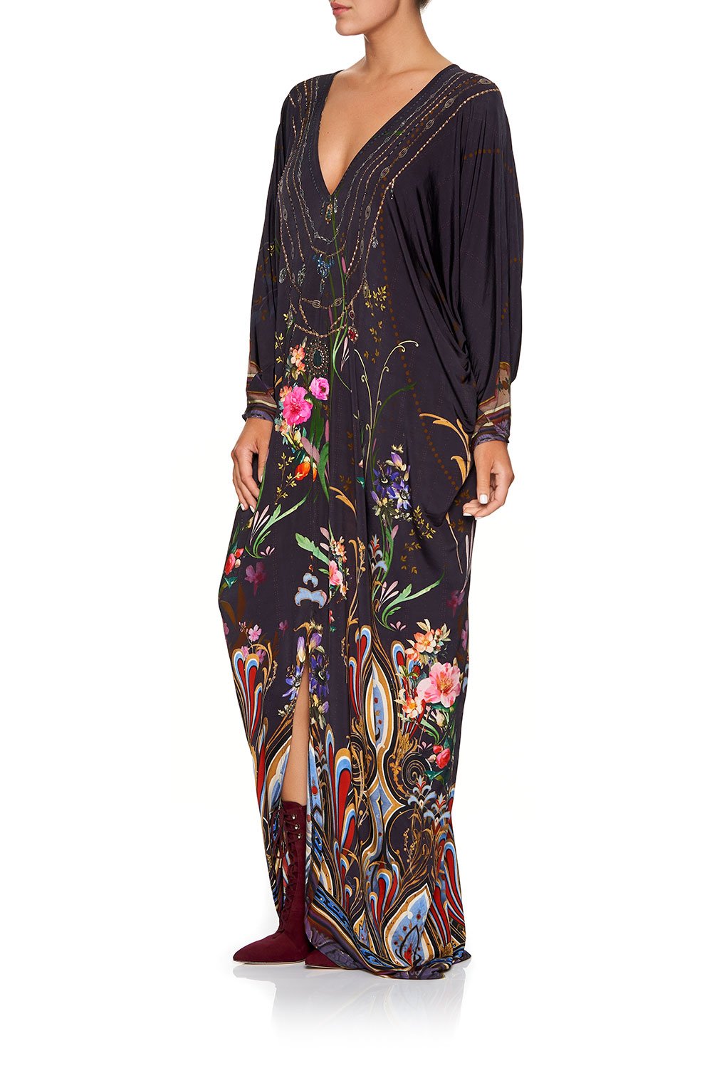 CAMILLA DOLMAN SLEEVE JERSEY DRESS WILD FLOWER