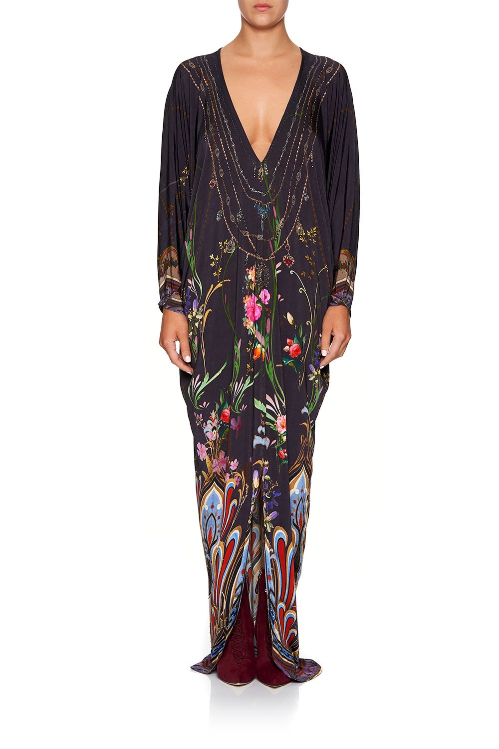 CAMILLA DOLMAN SLEEVE JERSEY DRESS WILD FLOWER