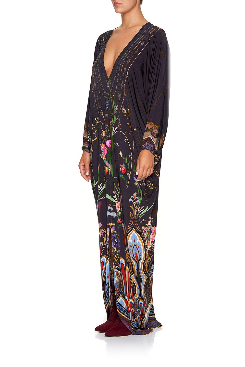CAMILLA DOLMAN SLEEVE JERSEY DRESS WILD FLOWER
