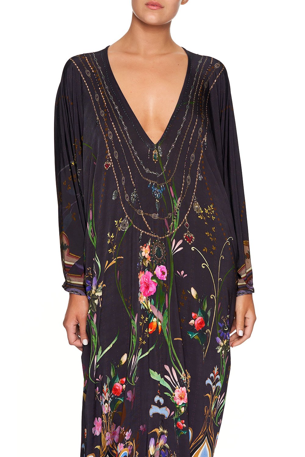 CAMILLA DOLMAN SLEEVE JERSEY DRESS WILD FLOWER