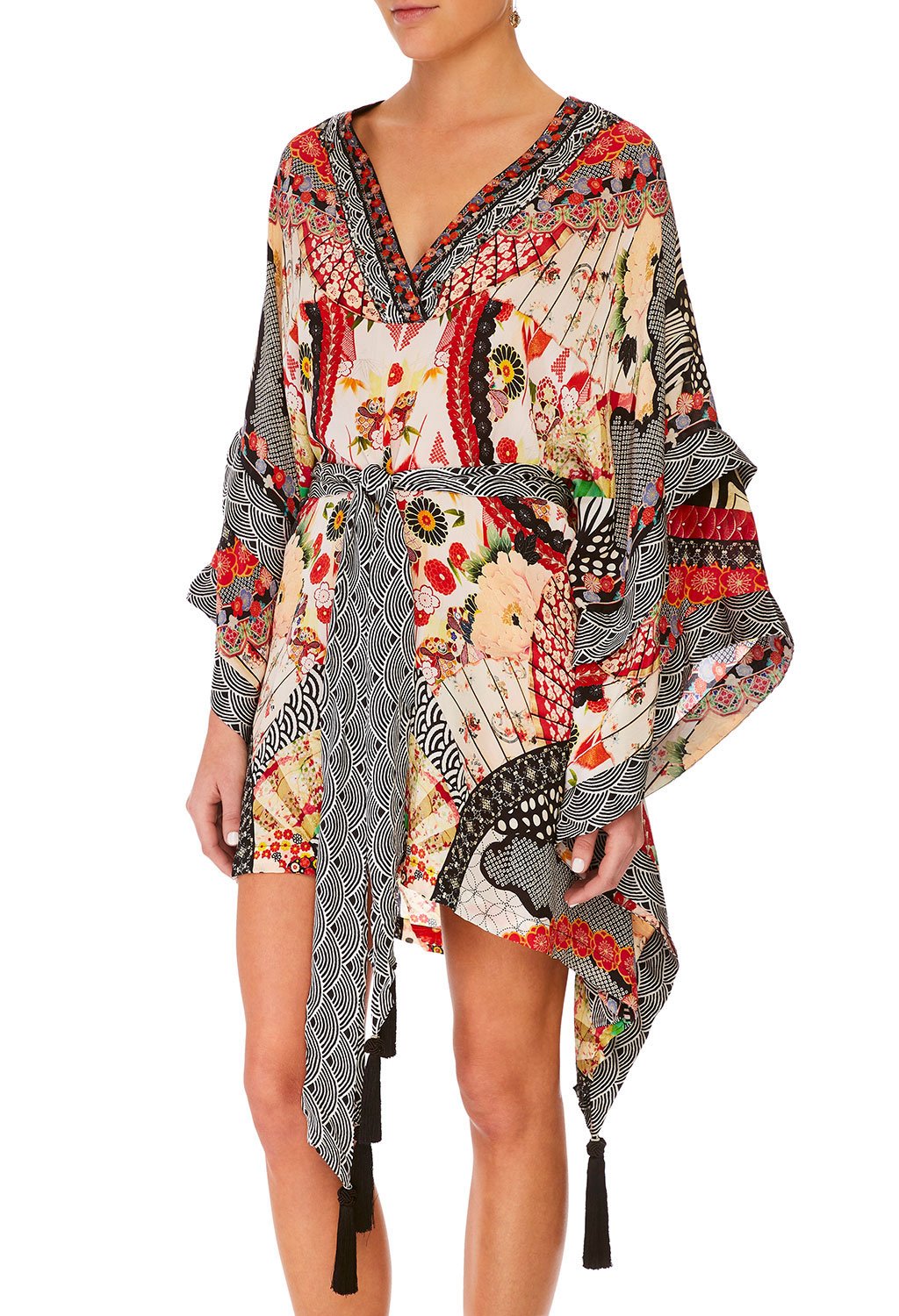 CAMILLA VINTAGE VIXEN DOUBLE LAYER KIMONO SLEEVE DRESS