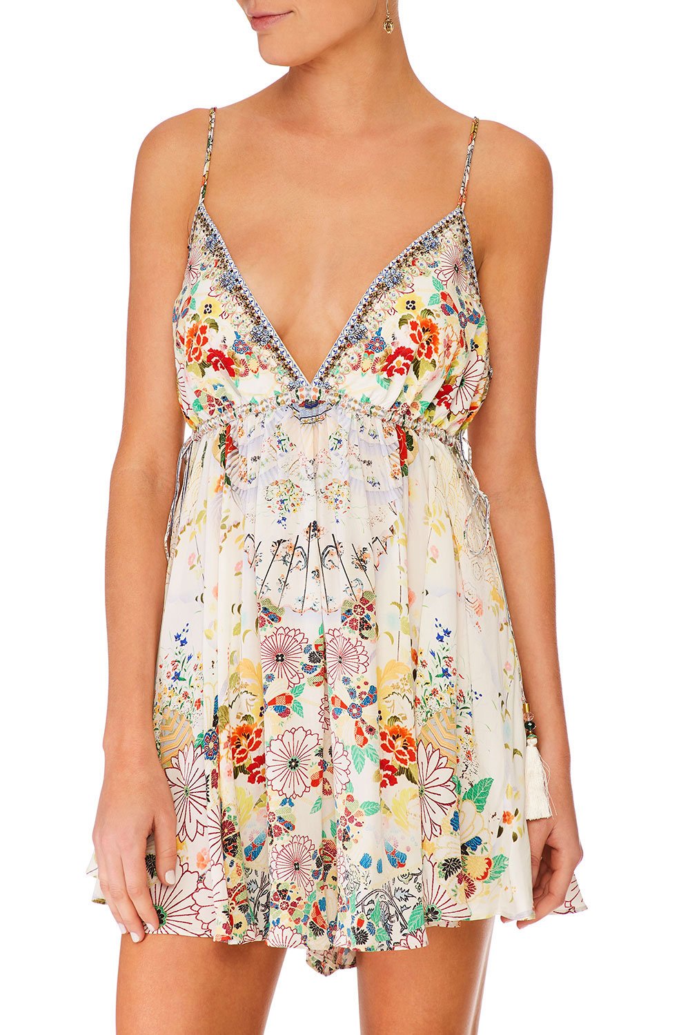 CAMILLA TIME AFTER TIME DRAWCORD WAIST PLAYSUIT