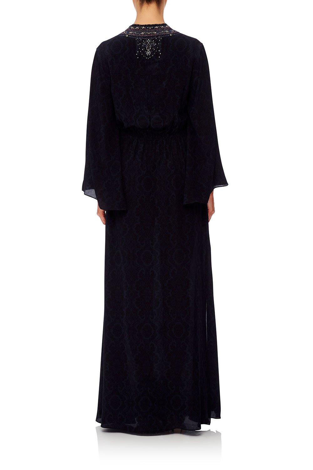 DRAWSTRING BUTTON UP DRESS MIDNIGHT MEETING