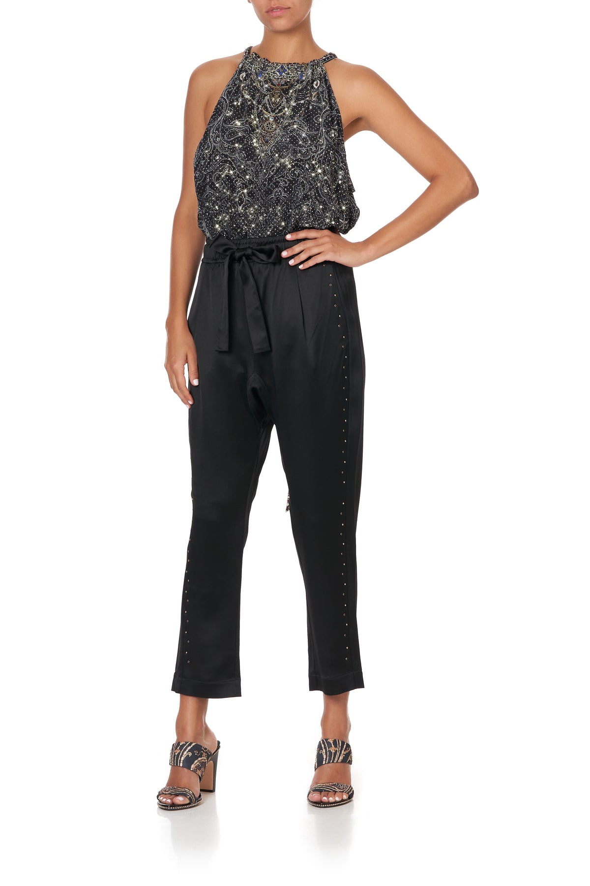 DRAWSTRING NECK TANK MIDNIGHT PEARL