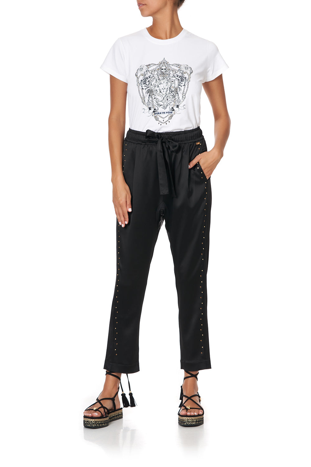 SLIM FIT ROUND NECK T-SHIRT MIDNIGHT PEARL