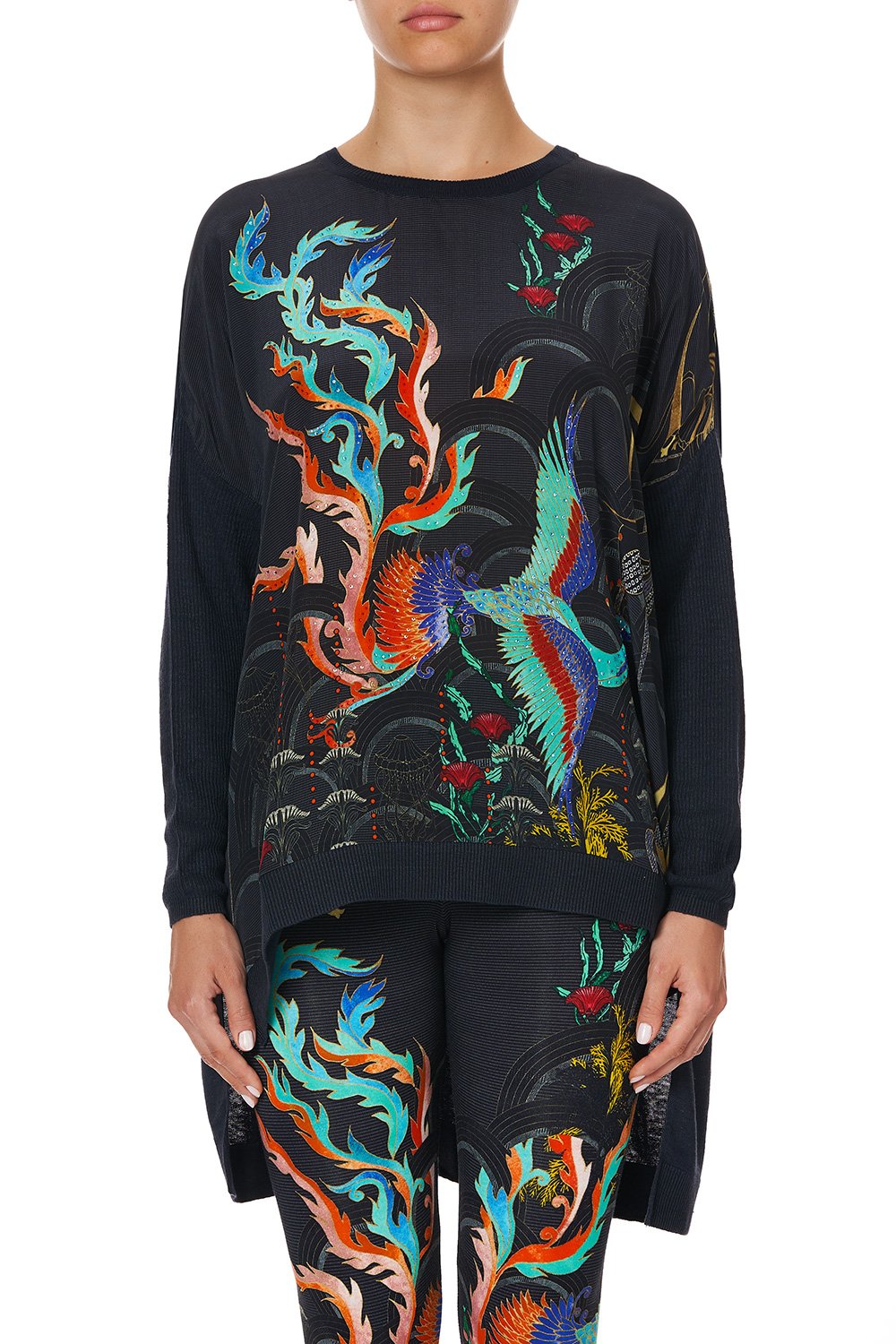 DROP SHOULDER BOX KNIT WISE WINGS