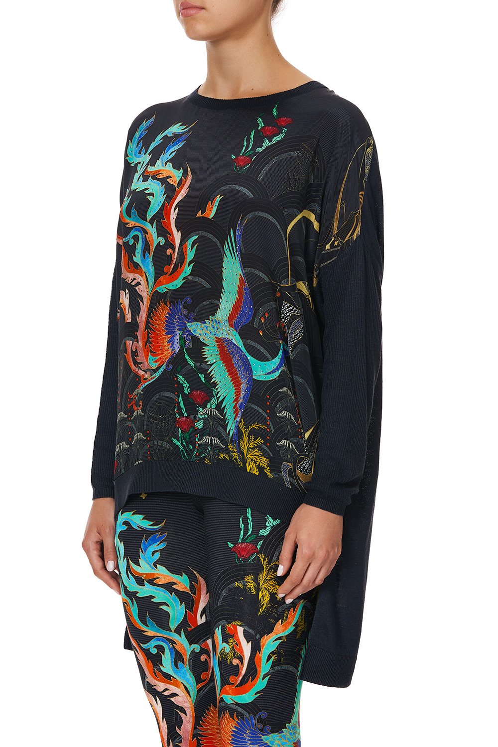 DROP SHOULDER BOX KNIT WISE WINGS