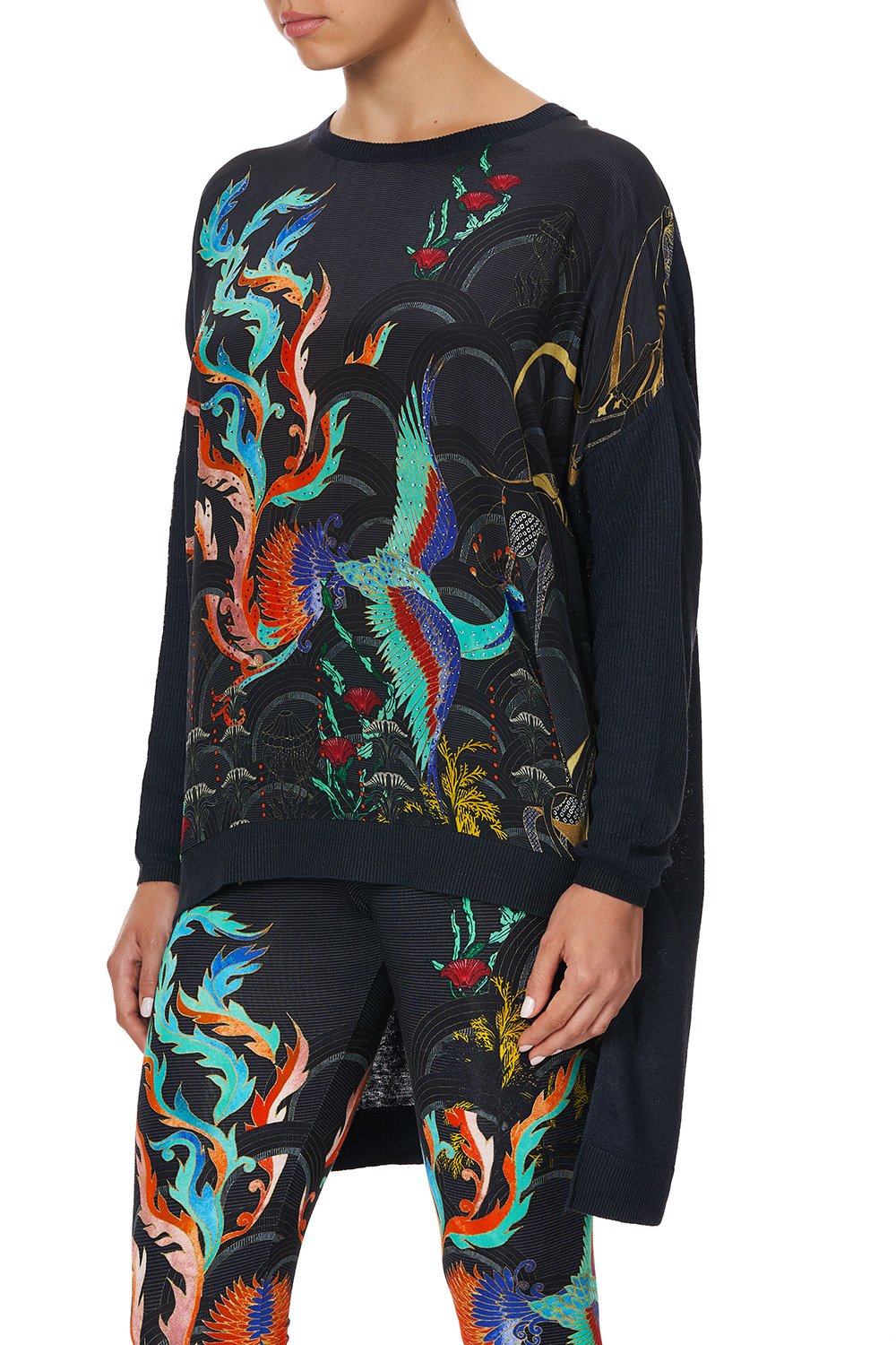 DROP SHOULDER BOX KNIT WISE WINGS