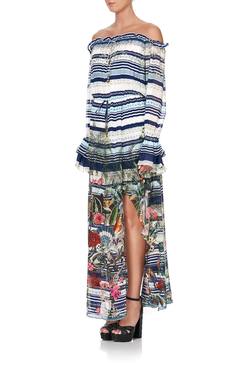 DROP SHOULDER SPLIT DRESS SOLIS HEART