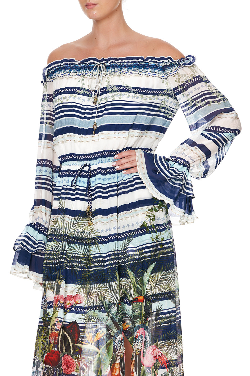 DROP SHOULDER SPLIT DRESS SOLIS HEART