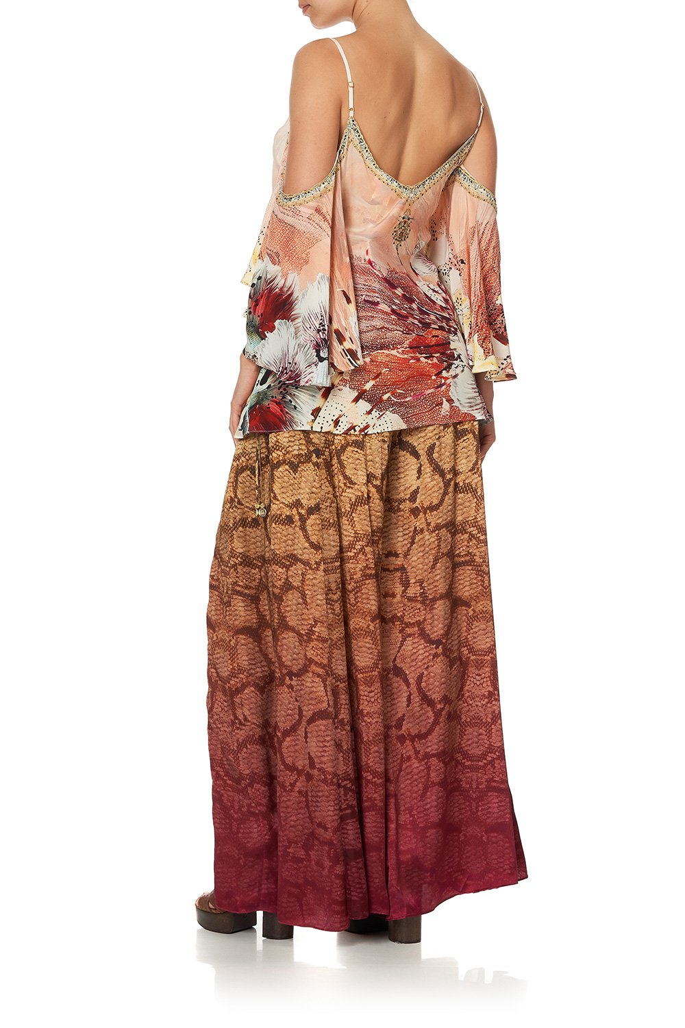 DROP SHOULDER STRAPPY BLOUSE COASTAL TREASURE