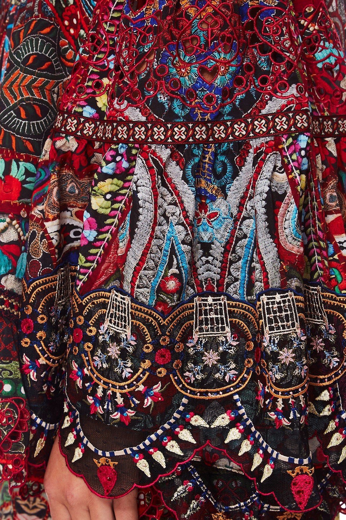 QUEEN ALIKA DROP SHOULDER TOP W INSERTS