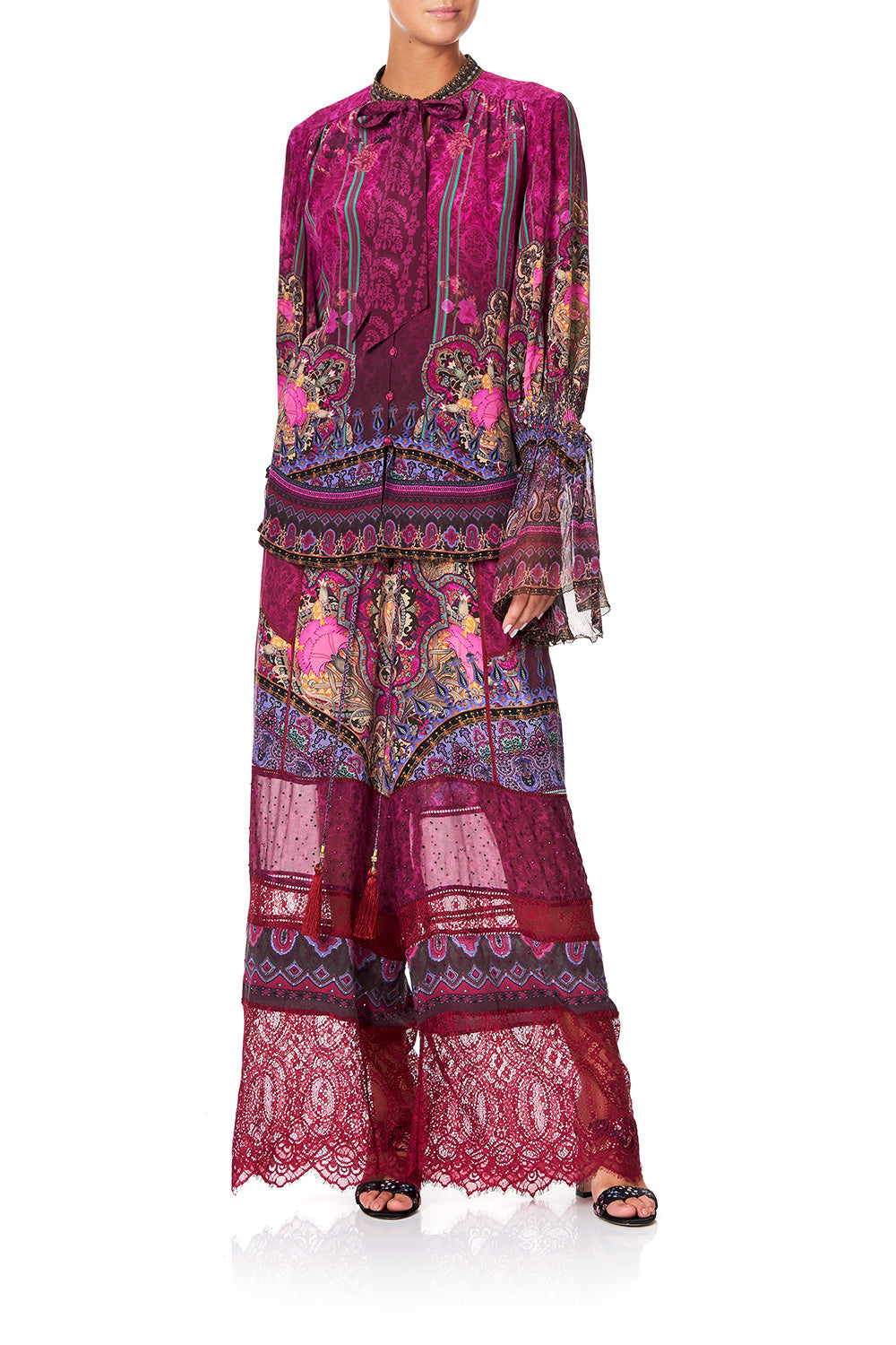 CAMILLA ELASTIC SLEEVE TIE FRONT BLOUSE DAUGHTER'S DESTINY