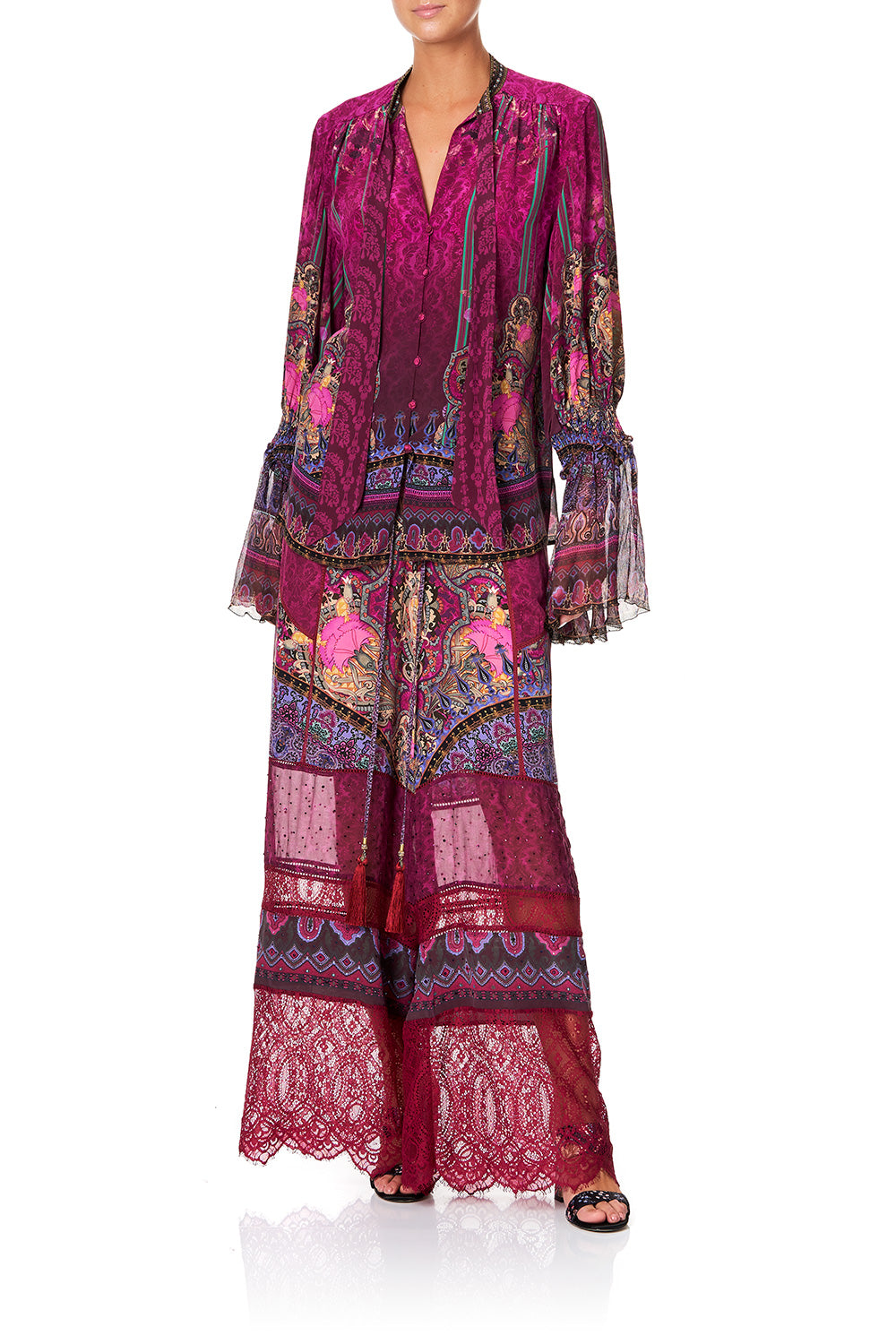 CAMILLA ELASTIC SLEEVE TIE FRONT BLOUSE DAUGHTER'S DESTINY