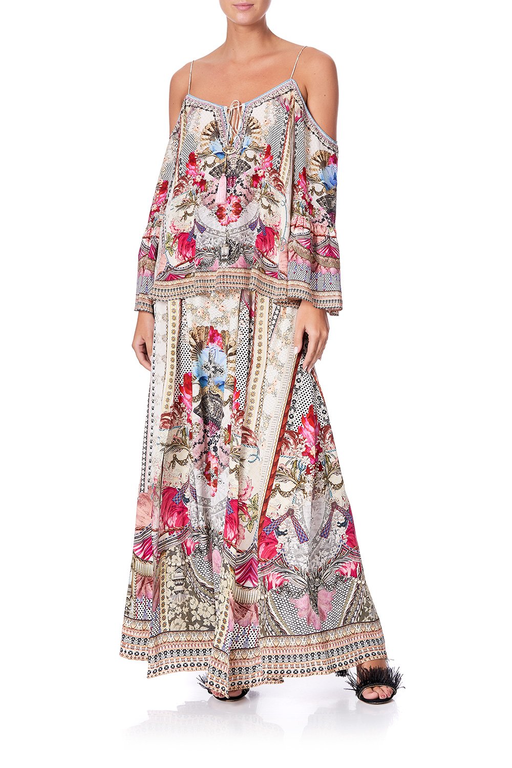 ELASTIC WAIST SKIRT WITH SPLITS MONTMARTRE HEART