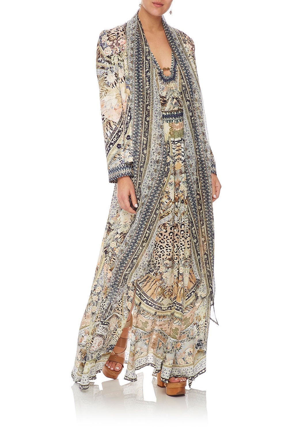 CAMILLA ELASTIC WAIST SKIRT W/ SPLITS MOTO MAIKO