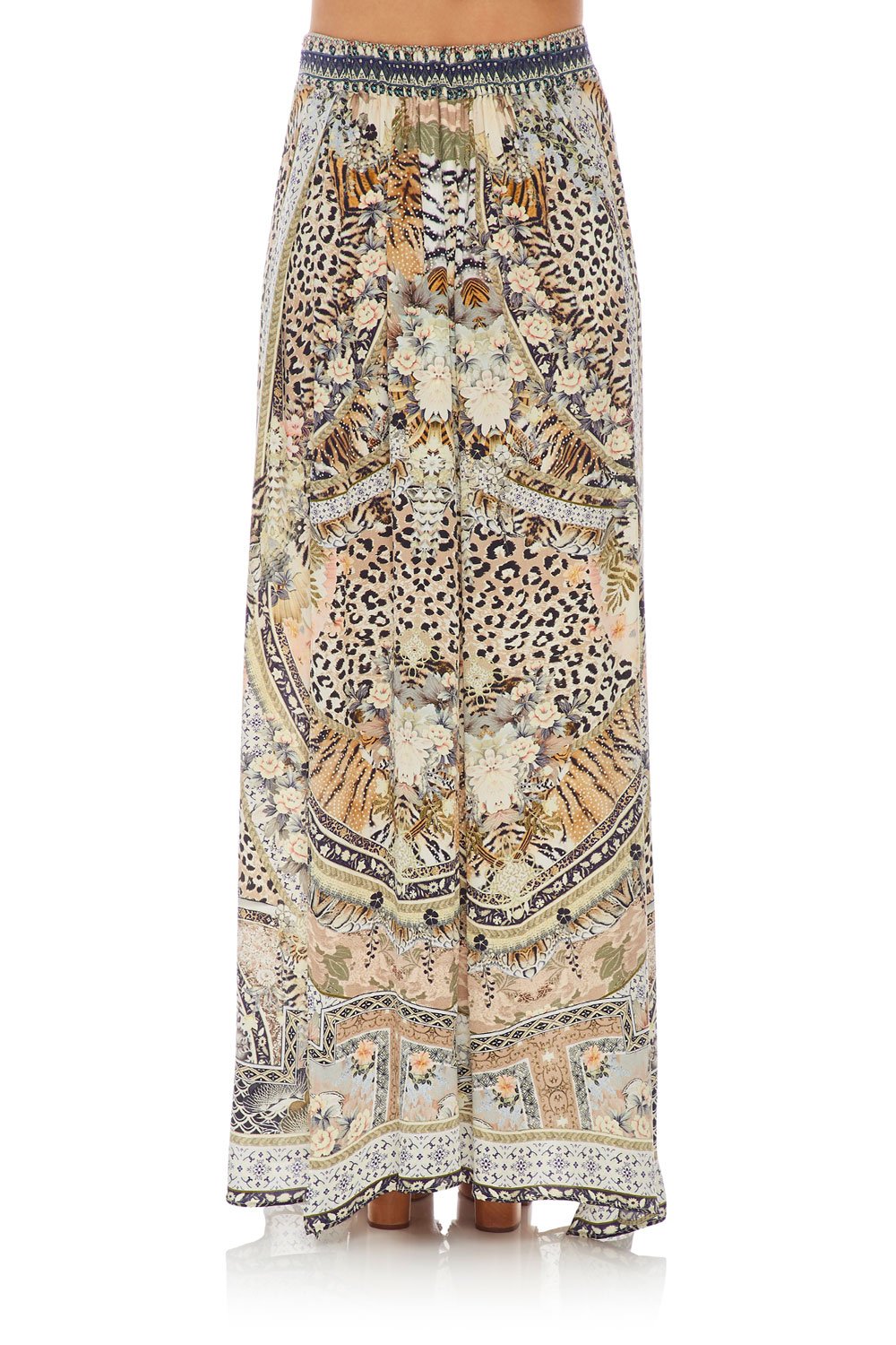 CAMILLA ELASTIC WAIST SKIRT W/ SPLITS MOTO MAIKO