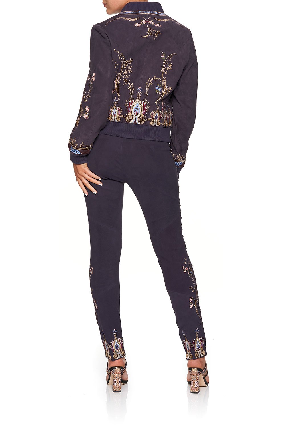 CAMILLA ELASTIC WAISTBAND SUEDE LEGGINGS WILD FLOWER