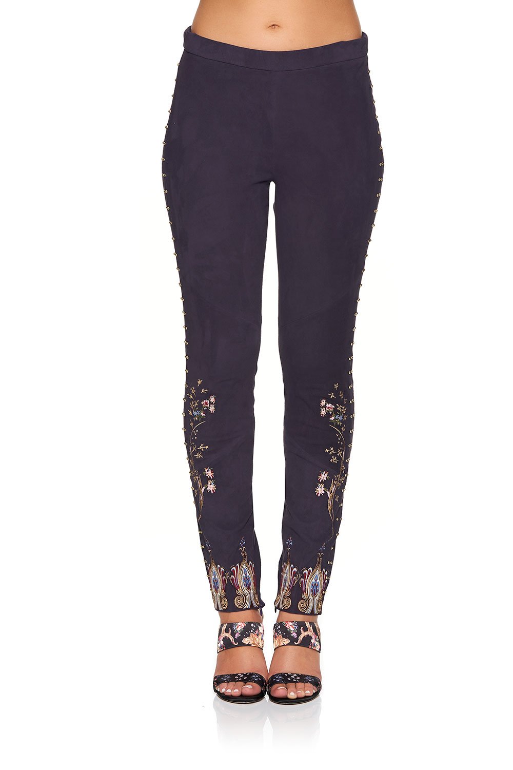 CAMILLA ELASTIC WAISTBAND SUEDE LEGGINGS WILD FLOWER