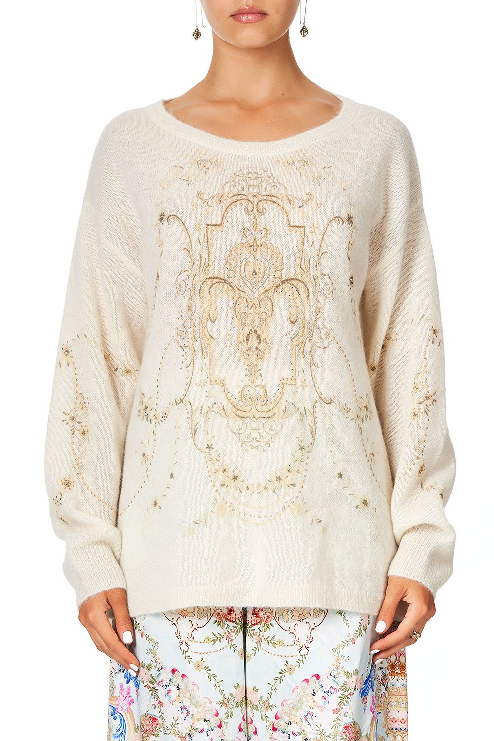 CAMILLA EMBELLISHED KNIT IVORY