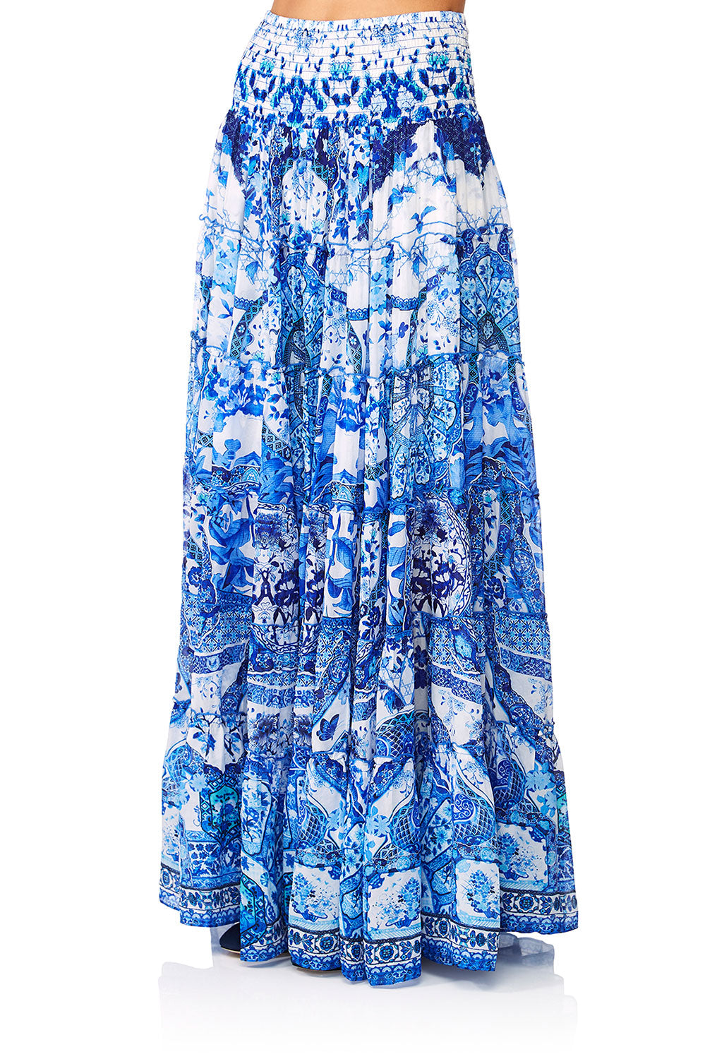 CAMILLA ETERNITYS EMPIRE SHEER TIERED MAXI SKIRT