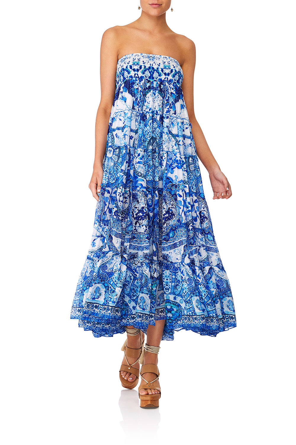 CAMILLA ETERNITYS EMPIRE SHEER TIERED MAXI SKIRT